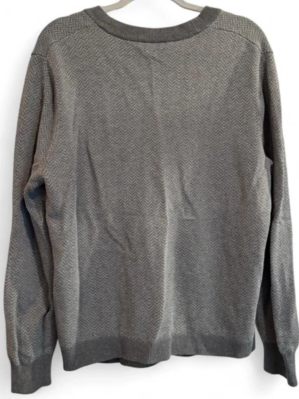 Merona Men's Gray Herringbone Button-Front Cardigan